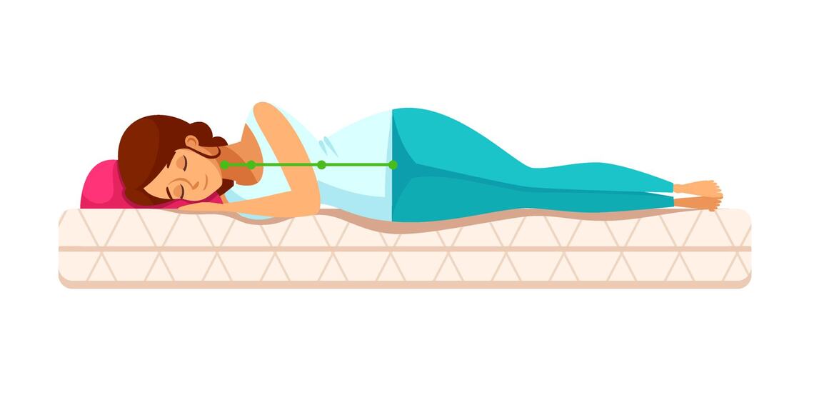 NF Fisioterapia - Dormir de lado con una almohada entre las